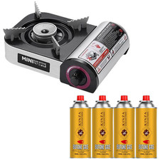 4x Butane Gas + Mini Portable